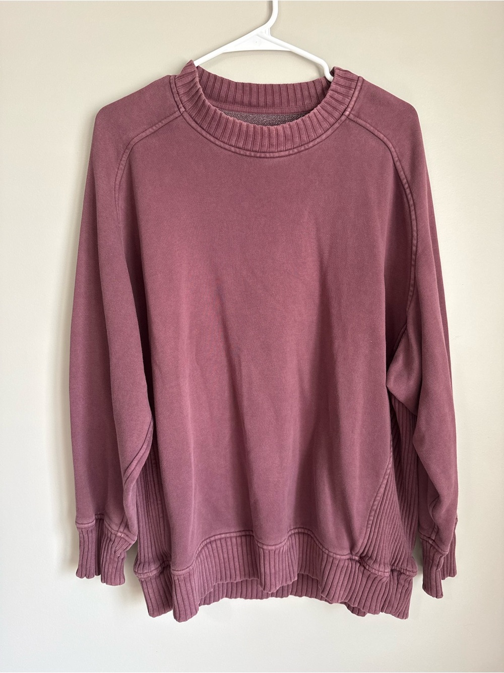 aerie Maroon Down to Earth Crewneck Pullover Sweater Size Small Oversized